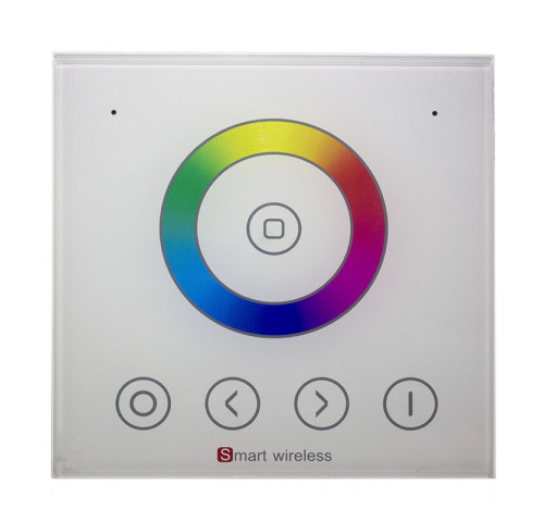 Ovladač pro RGB LED pásky RF, panel dotykový, do zdi, bílý