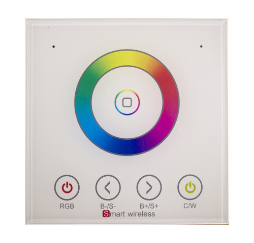 Ovladač pro RGBW LED pásky RF, panel dotykový, do zdi, bílý