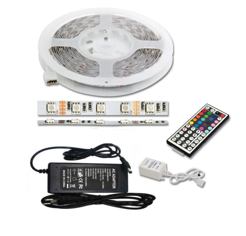 Sada RGB LED pásku 1,5m vč. adaptéru a ovladače, 800lm/m, 14,4W/m - ecolite Sada RGB LED pásku 1,5m vč. adaptéru a ovladače, 800lm/m, 14,4W/m - ecolite
