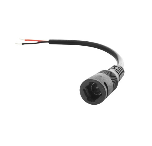 Napájecí kabel s konektorem DC 5,5 x 2,1mm, 1x zásuvka, 15cm, 24V, 5A, AWG20, černý se zámkem