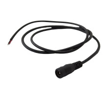 Napájecí kabel s konektorem DC 5,5 x 2,1mm, 1x zásuvka, 50cm, 24V, 3A, AWG22, černý