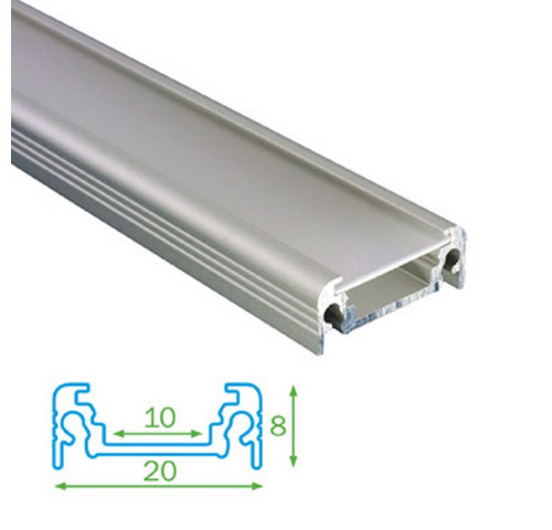 Přisazený profil FKU11 pro LED, s plexi, 2m