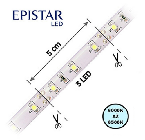 LED pásek 4,8W/1m, 3528, IP65, 6000 - 6500 K, studená bílá, 12 V LED pásek 4,8W/1m, 3528, IP65, 6000 - 6500 K, studená bílá, 12 V