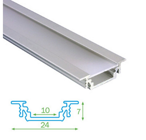 Podhledový profil FKU12 pro LED, s plexi, 2m