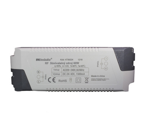 Stmívatelný zdroj s přijímačem 60W pro panel LEDPAN PRO2 120x60cm Stmívatelný zdroj s přijímačem 60W pro panel LEDPAN PRO2 120x60cm