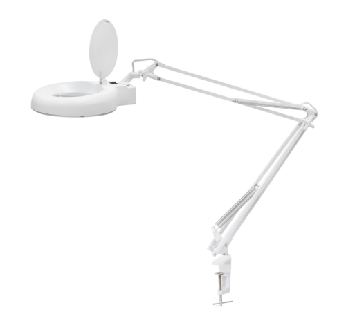 LED stolní lupa s osvětlením, 5D, 2,25X, se svorkou, bílá - FKtechnics LED stolní lupa s osvětlením, 5D, 2,25X, se svorkou, bílá - FKtechnics