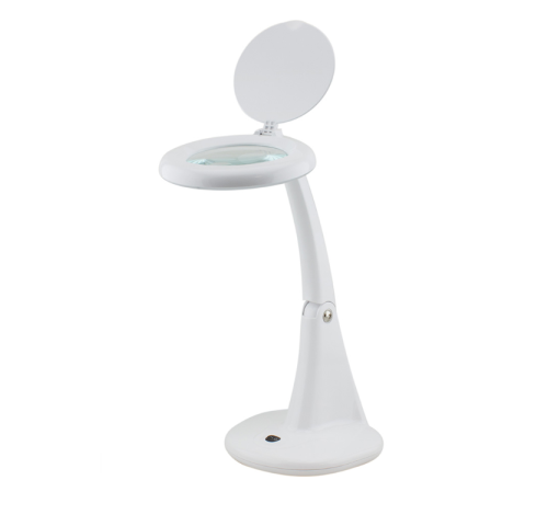 LED stolní lupa s osvětlením, 3D + 12 D, 1,75X + 4X , bílá s podstavcem LED stolní lupa s osvětlením, 3D + 12 D, 1,75X + 4X , bílá s podstavcem
