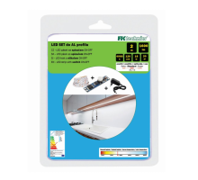 Sada LED pásku 2m s mechanickým spínačem do AL profilu, 800Lm/m, 9W/m, bílá 4000K  