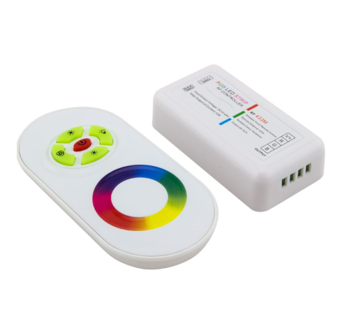 Ovladač pro RGB LED pásky s DO (RF), 3x6A, 12/24V, RING TOUCH Ovladač pro RGB LED pásky s DO (RF), 3x6A, 12/24V, RING TOUCH