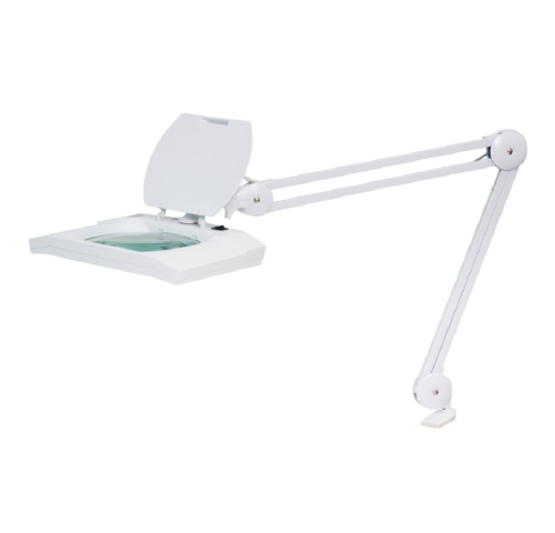 LED stolní lupa s osvětlením, 3D, 1,75X se svorkou, bílá