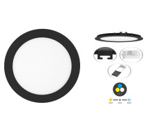 LED vestavné svítidlo LADA, WSL - 6W, 3000 - 6000K, 490Lm, kulaté, černé