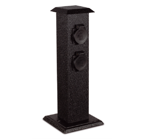 XSMM-204F - Zahradní kovový sloupek 4x zásuvka - Ecolite