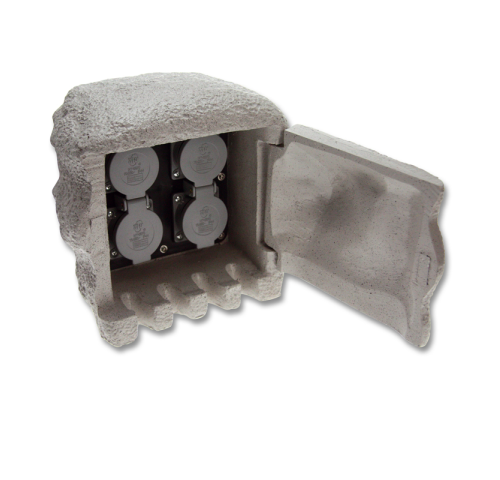 XSTA-224G - Zahradní kamenný sloupek 4x zásuvka - Ecolite XSTA-224G - Zahradní kamenný sloupek 4x zásuvka - Ecolite