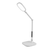 LED stolní pracovní lampa 2v1, 15W, 3000 - 6500 K, Ra >96, stmívatelná, bílá, šroub/podstavec
