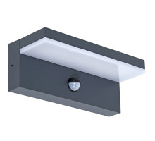 LED venkovní fasádní svítidlo ALDA s čidlem pohybu - 9W, 700lm,4000K, IP44 - antracitové