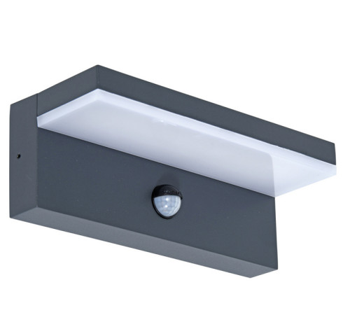 LED venkovní fasádní svítidlo ALDA s čidlem pohybu - 9W, 700lm,4000K, IP44 - antracitové