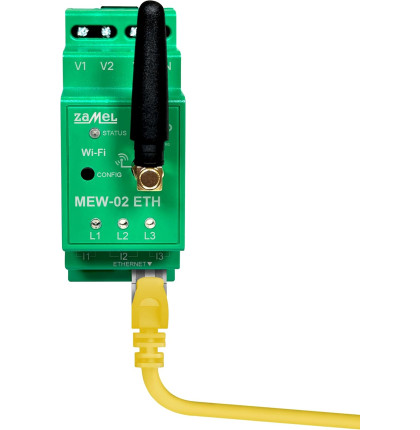 MEW-02 ETH - Oboustranné nepřímé měření spotřeby elektřiny s Wi-Fi a přes internet