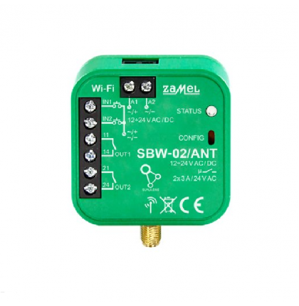 SBW-02/ANT - Wi-Fi modul s externí anténou pro ovládání až 2 garážových vrat nebo brány s indikací koncových poloh, SUPLA