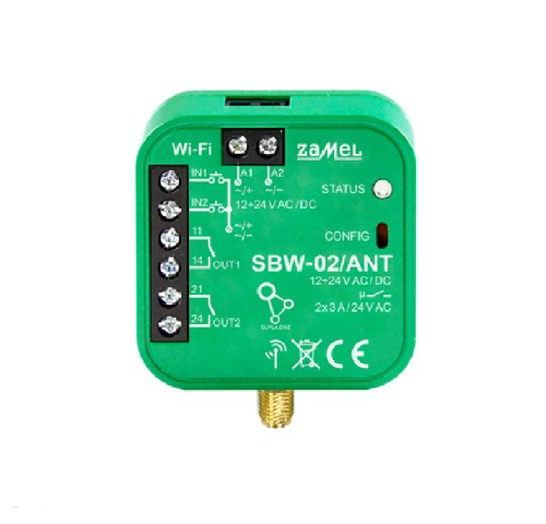 SBW-02/ANT - Wi-Fi modul s externí anténou pro ovládání až 2 garážových vrat nebo brány s indikací koncových poloh, SUPLA SBW-02/ANT - Wi-Fi modul s externí anténou pro ovládání až 2 garážových vrat nebo brány s indikací koncových poloh, SUPLA