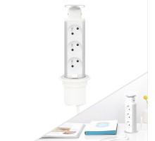 Přípojný zásuvkový sloupek pro desku stolu 3x 230V, pr. 60 mm Přípojný zásuvkový sloupek pro desku stolu 3x 230V, pr. 60 mm