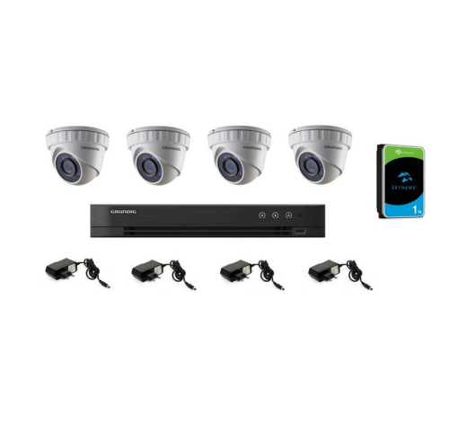 GD-RTS-4CAM20D Sada kamerového systému 2.0 Mpix, včetně DVR, napájecích zdrojů a HDD 1 TB