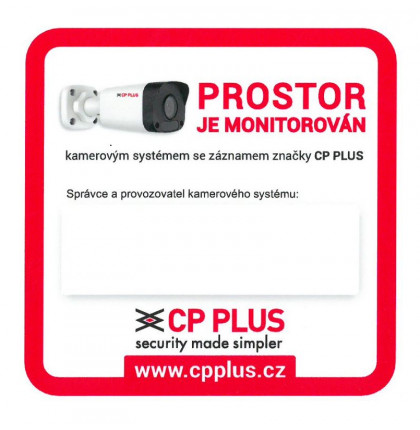 CP-PR-134 Samolepka "Prostor monitorován" + provozovatel