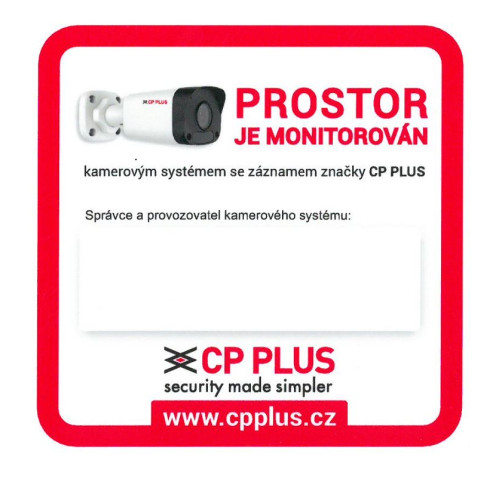 CP-PR-134 Samolepka "Prostor monitorován" + provozovatel