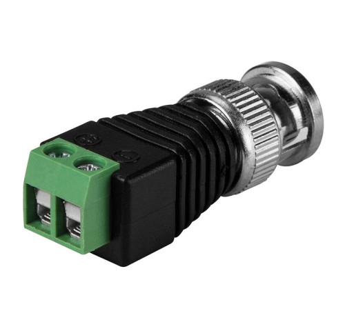 Redukce BNC konektoru na svorkovnici pro 2 vodiče, samec Redukce BNC konektoru na svorkovnici pro 2 vodiče, samec