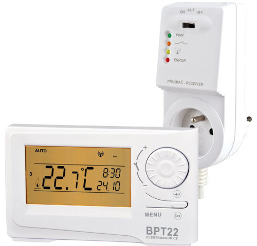 BT22 - Set bezdrátového termostatu s přijímačem - Elektrobock BT22 - Set bezdrátového termostatu s přijímačem - Elektrobock