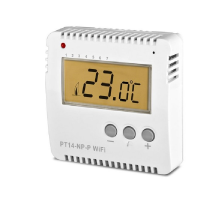 PT14-NP-P WiFi - Prostorový WiFi termostat s bezpotencionálním kontaktem - Elektrobock PT14-NP-P WiFi - Prostorový WiFi termostat s bezpotencionálním kontaktem - Elektrobock