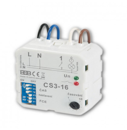 CS3-16 Multifunkční časový spínač s nastavení OSMI FUNKCÍ SEPNUTÍ