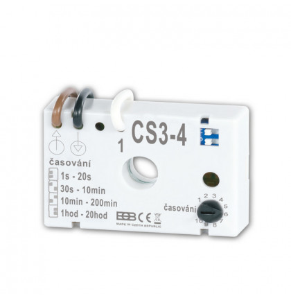 CS3-4 Časový spínač pro osvětlení schodiště - automat v zapojení bez nulového vodiče.
