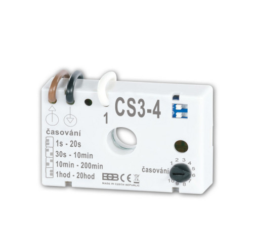CS3-4 Časový spínač pro osvětlení schodiště - automat v zapojení bez nulového vodiče.