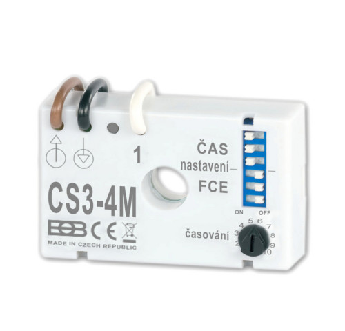 CS3-4M Časový spínač pro ventilátory v zapojení BEZ NULOVÉHO vodiče s nastavení OSMI FUNKCÍ CS3-4M Časový spínač pro ventilátory v zapojení BEZ NULOVÉHO vodiče s nastavení OSMI FUNKCÍ