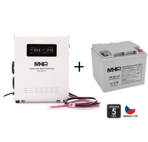 Záložní zdroj MHPower WPU-500-12, UPS, 500W, čistý sinus, 12V, SET s Gelovou baterií 40Ah Záložní zdroj MHPower WPU-500-12, UPS, 500W, čistý sinus, 12V, SET s Gelovou baterií 40Ah