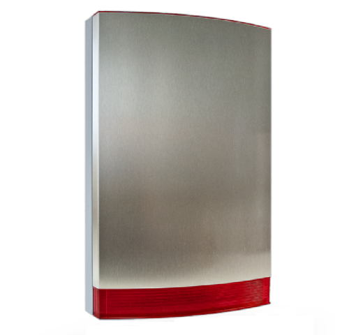 JA-1X1A-C-ST Nerezový kryt sirény JA-111A, JA-151A a JA-163A - červený blikač - Jablotron