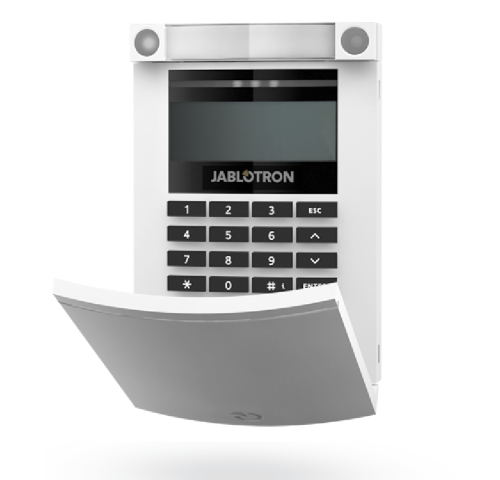 JA-154E (WH) Bezdrátový přístupový modul s displejem, klávesnicí a RFID - bílá