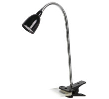 Solight LED stolní lampička, 2.5W, 3000K, clip, černá barva