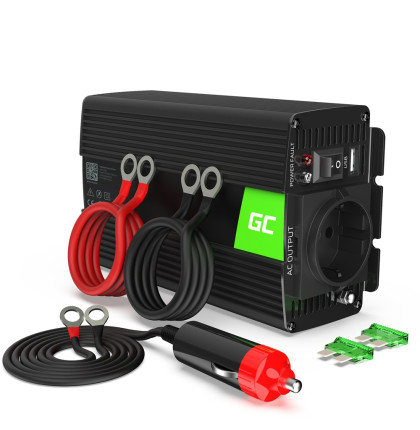 Green Cell INV16 Měnič napětí z 12V na 230V, 500W/1000W - čistý sinus