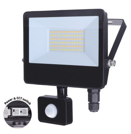 Solight LED reflektor se senzorem TOP, 30W, max. 3900lm, 3CCT, volitený výkon 100/66%, IP65, rychlospojka