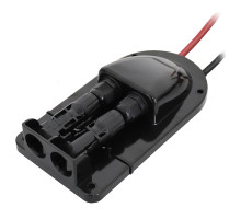 MHPower střešní kabelová průchodka pro solární kabely, 2× MC4, kabel 0,25 m, černá