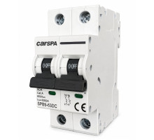 Jistič DC 63A 2P Carspa SPB9-63DC 2-pólový 6kA na DIN lištu
