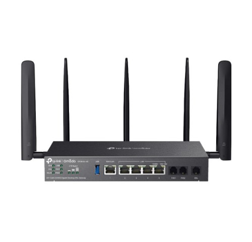 Router TP-Link DR3650v-4G VPN WiFi 6, 1x GWAN + 4x GLAN, 1x DSL, 2x FXS, USB,  Omáda SDN