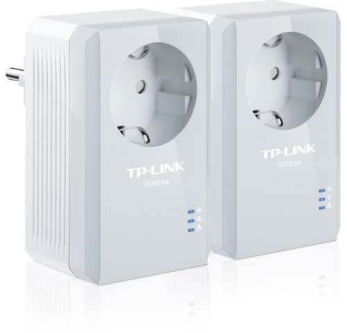Powerline ethernet TP-Link TL-PA4010P KIT nano adaptér (600 Mbps), průch. zásuvka Powerline ethernet TP-Link TL-PA4010P KIT nano adaptér (600 Mbps), průch. zásuvka