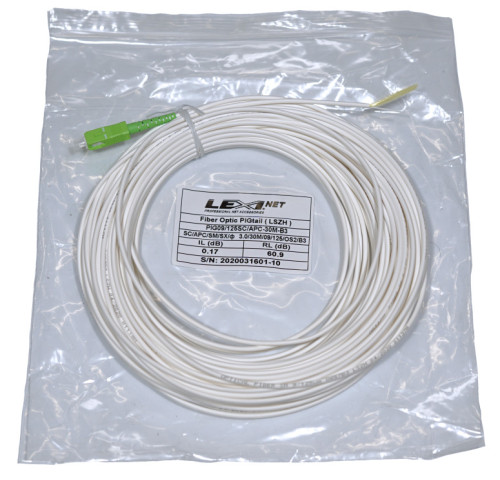 LEXI-Net Pigtail SC/APC SM 09/125 4mm LSZH 30M G657B3 LEXI-Net Pigtail SC/APC SM 09/125 4mm LSZH 30M G657B3