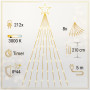 Solight LED řetěz s hvězdou na vánoční strom, výška 2,1m, 212 LED, IP44 Solight LED řetěz s hvězdou na vánoční strom, výška 2,1m, 212 LED, IP44