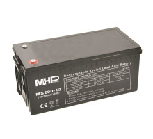 MHPower MS200-12 - ROZTRŽENÁ KRABICE, olověný akumulátor AGM 12V/200Ah, Terminál T3 - M8