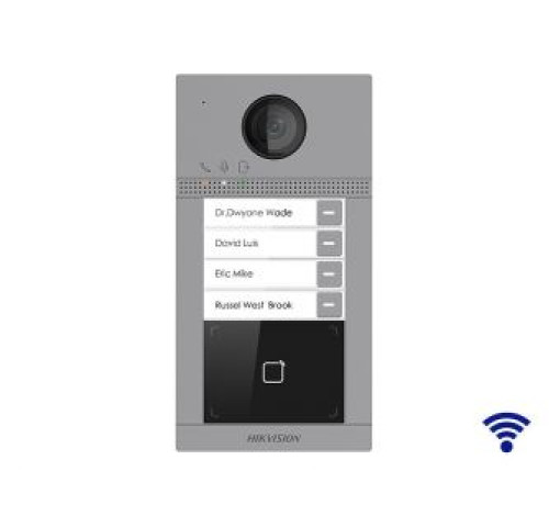 DS-KV8413-WME1(B) Dveřní stanice s kamerou a 4x tlačítkem, WIFI, povrchová montáž,…