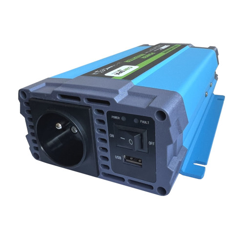 Měnič napětí Carspa P500-12/24-25, 12/24V, 230V, USB, 500W čistá sinusovka