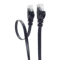 PremiumCord Plochý patch kabel UTP RJ45-RJ45 CAT6 0.5m černá